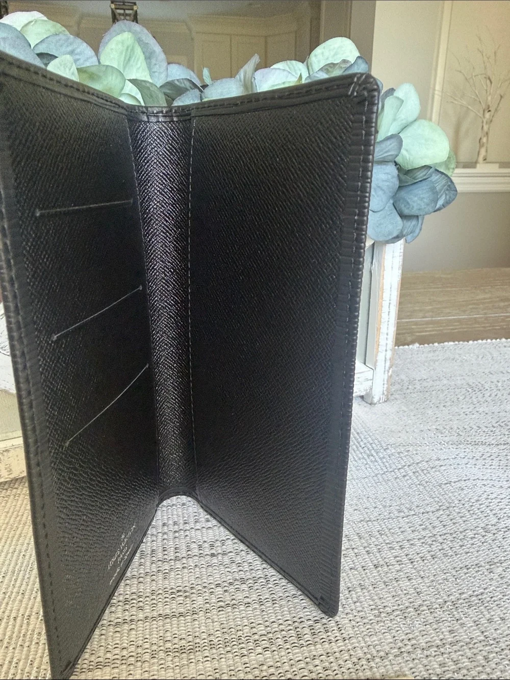 Louis Vuitton Black Epi Leather Long Wallet Check Holder Organizer Like New
